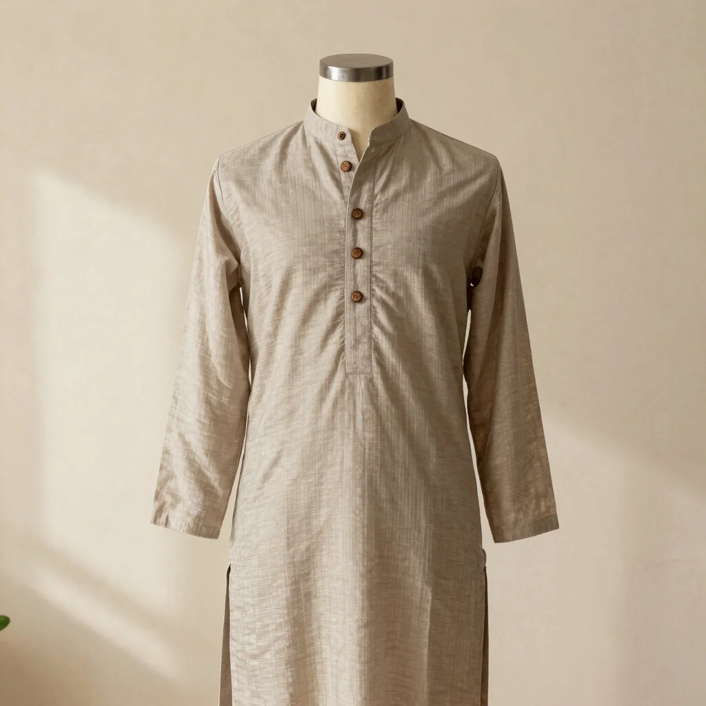Charcoal Woven Kurta
